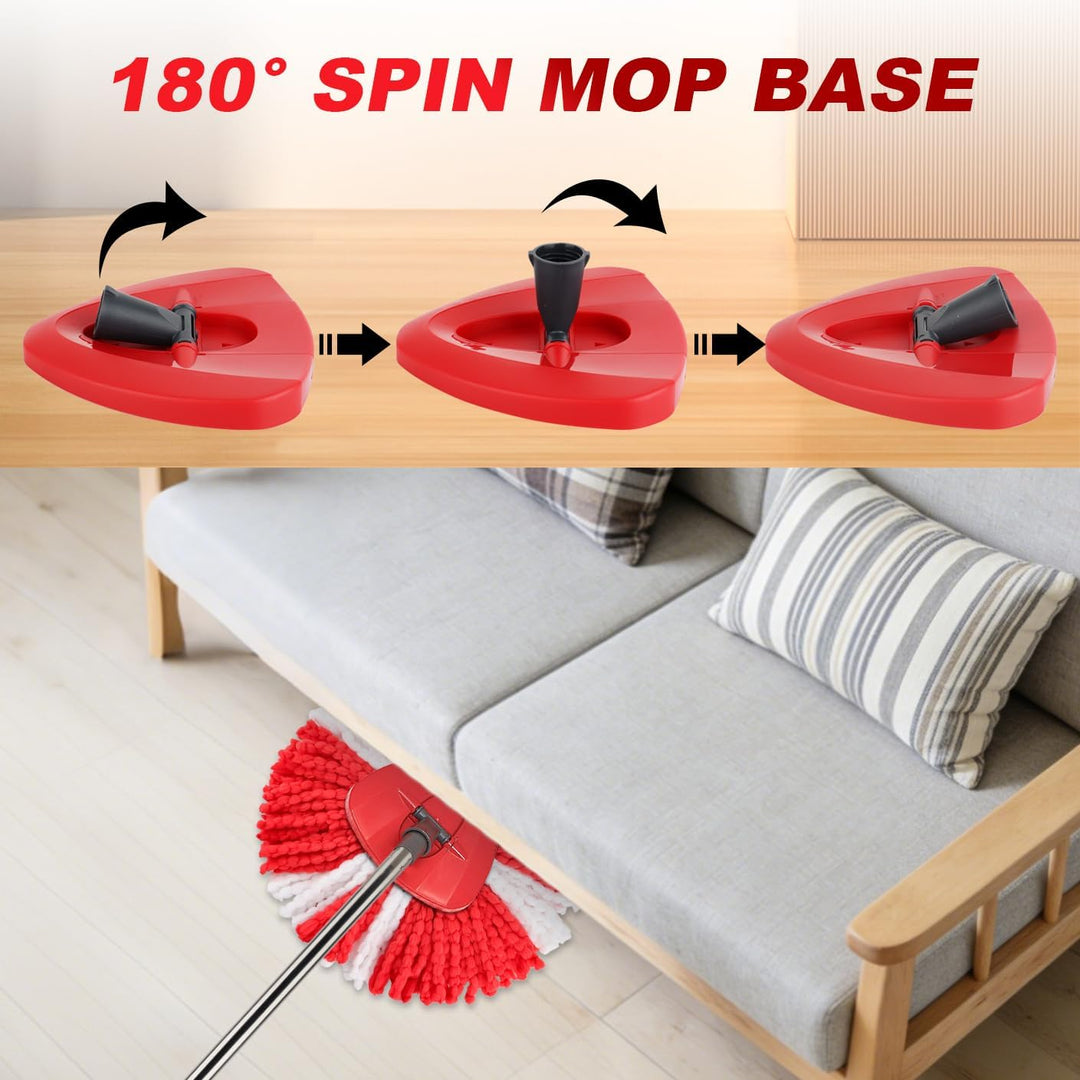 Sgizoku 6er-Set Wischmopp für Viledar Turbo Smart/Spin/EasyWring&Clean 1 Tank Eimer, 4 Rot Mikrofase