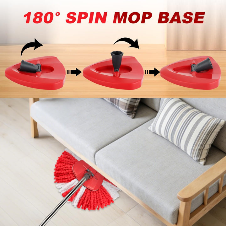 Sgizoku 6er-Set Wischmopp für Viledar Turbo Smart/Spin/EasyWring&Clean 1 Tank Eimer, 4 Rot Mikrofase