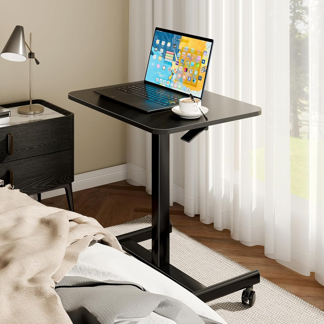 BONTEC mobiler Schreibtisch 65×48cm, Computertisch pneumatisch höhenverstellbar 72–109,5cm, Laptopti