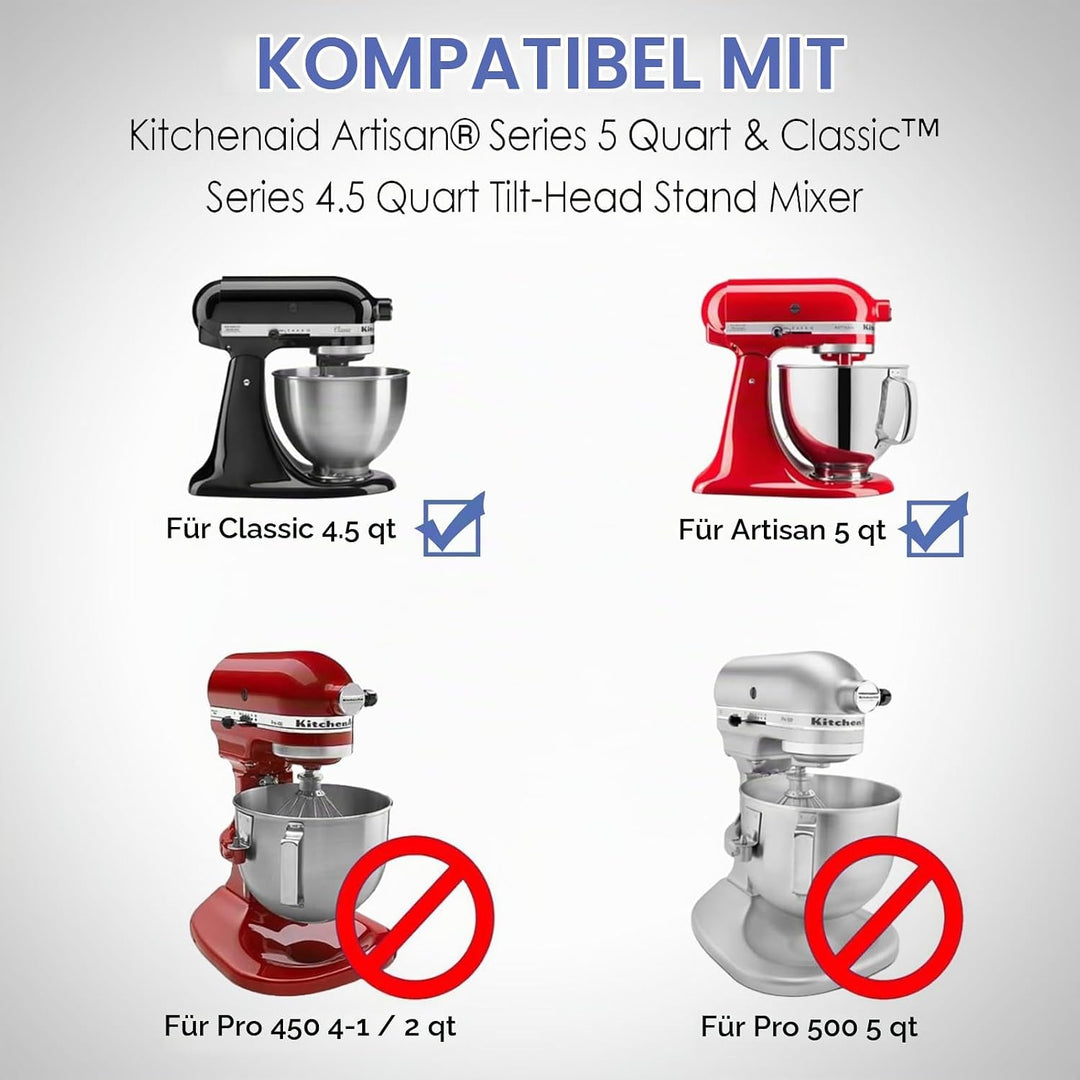 Gleitbrett Kompatibel mit KitchenAid 4.5-5 Qt (4,3L - 4,8L) Küchenmaschine, Acryl Gleitmatte für Küc