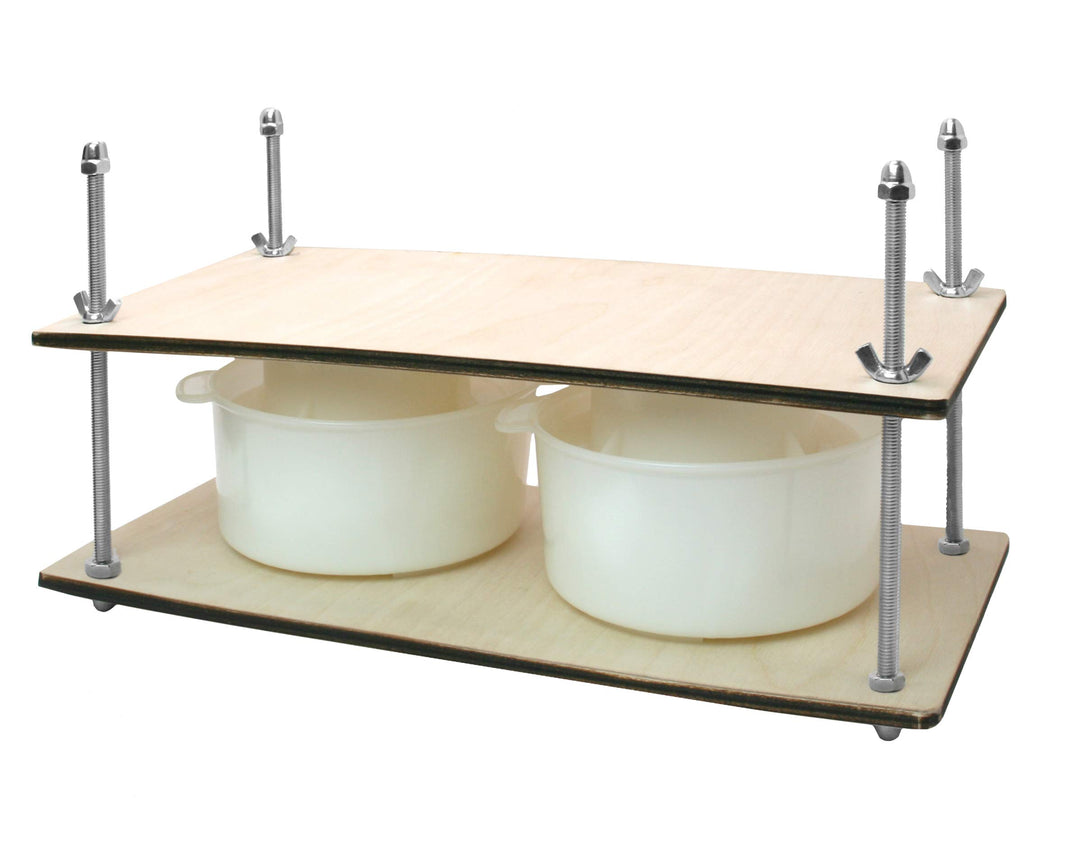 Käsepresse für die Käseherstellung, 40,6 cm, Käseherstellungs-Set mit Holz-Käsepresse und 2 Käseform