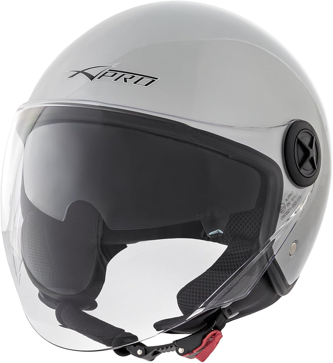 Motorradhelm Motorrad Roller Jet Helm Innensonnenblende 2 Viser SonicMoto 59 cm (L) Silber, 59 cm (L
