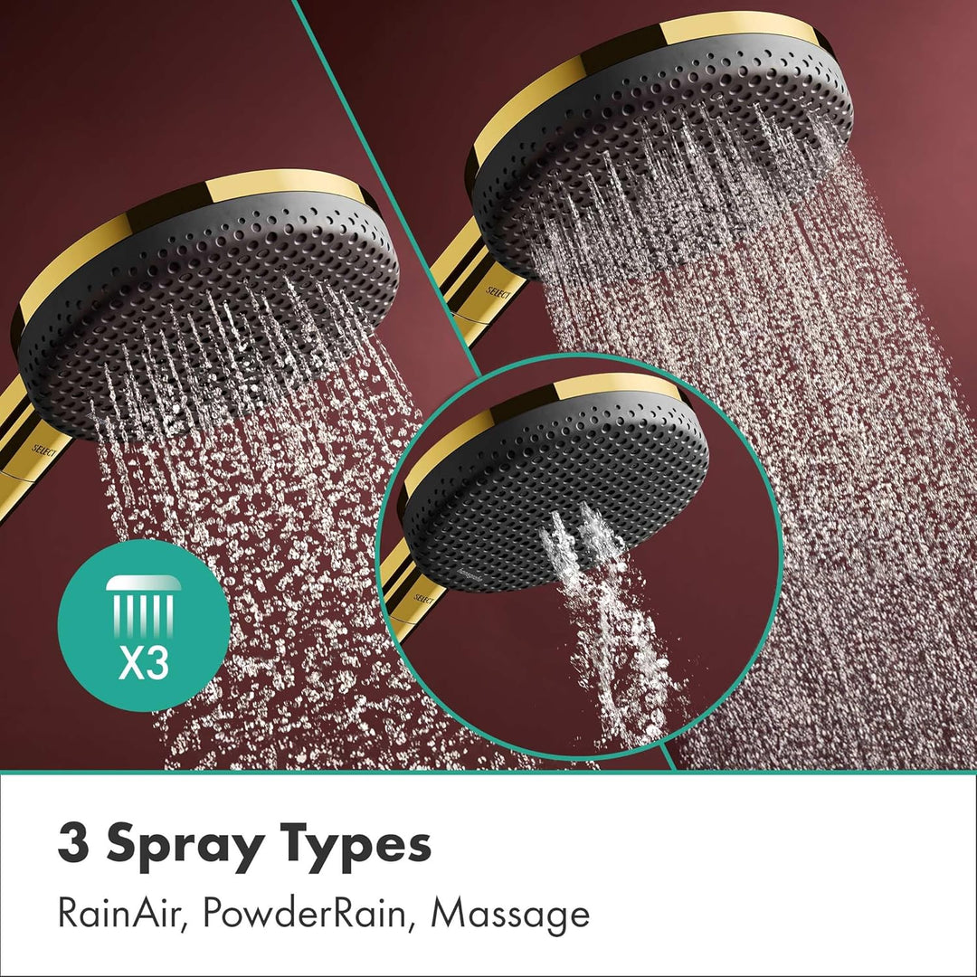 hansgrohe Raindance Alive Select S - Duschkopf, Handbrause mit 3 Strahlarten (inkl. PowderRain), run