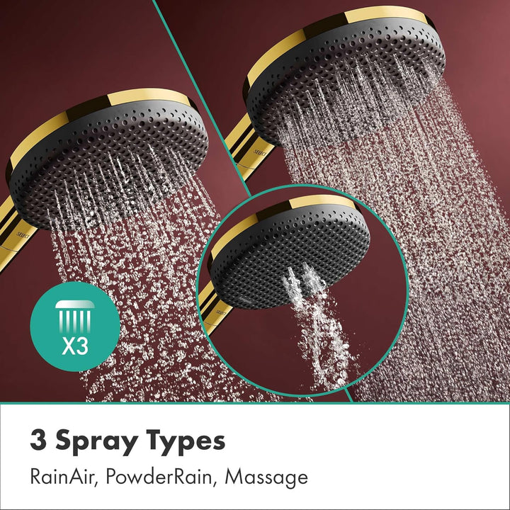 hansgrohe Raindance Alive Select S - Duschkopf, Handbrause mit 3 Strahlarten (inkl. PowderRain), run