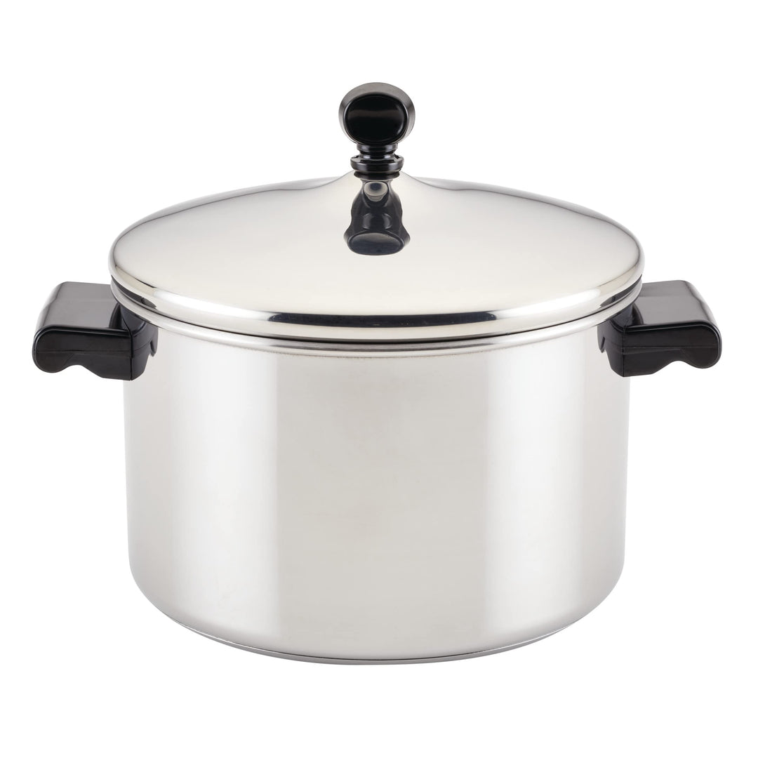 Farberware Klassischer Stieltopf mit Deckel, Edelstahl, 4 l – silberfarben 4 Quart Regulärer Deckel,