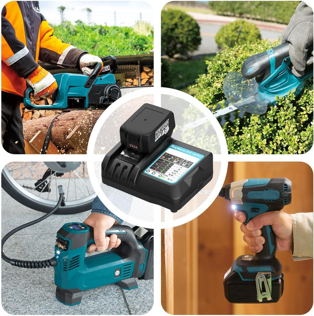 Energup 18V 5.5Ah Ersatzakku für Makita Akku 18V mit Ladegerät DC18RC Kompatibel mit Makita Ladegerä