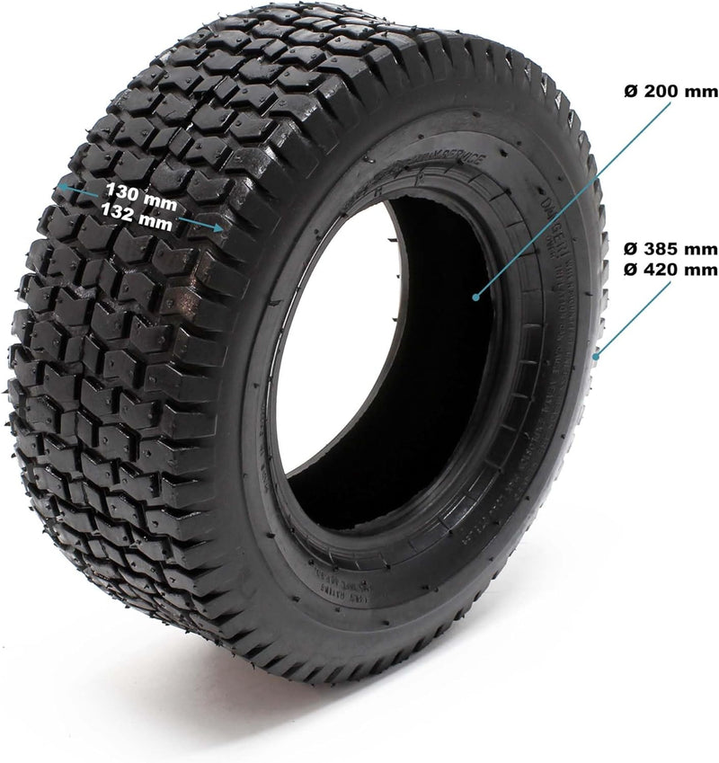 2xReifenmantel 2xSchlauch für Aufsitzmäher/Rasentraktor 16x6.50-8 4PR Winkelventil