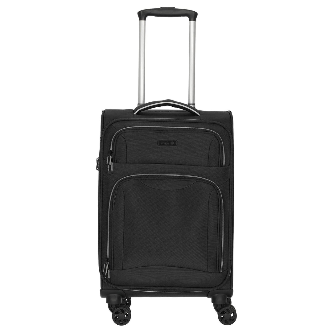 D&N Travel Line 9204-4-Rollen-Kabinentrolley S 55 cm schwarz, Schwarz