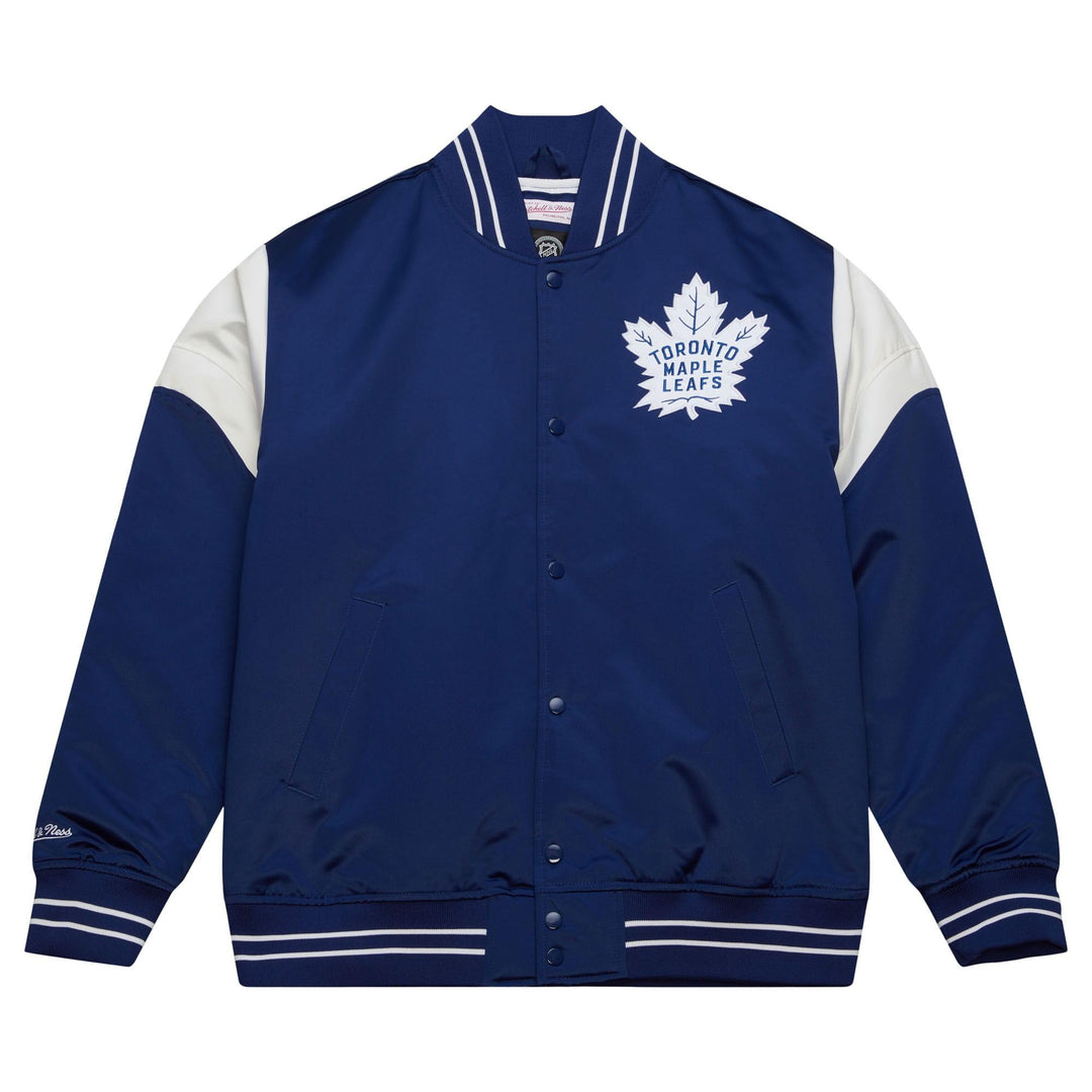 Mitchell & Ness NHL Heavyweight Satin Jacket - NHL, M Toronto Maple Leafs, Navy