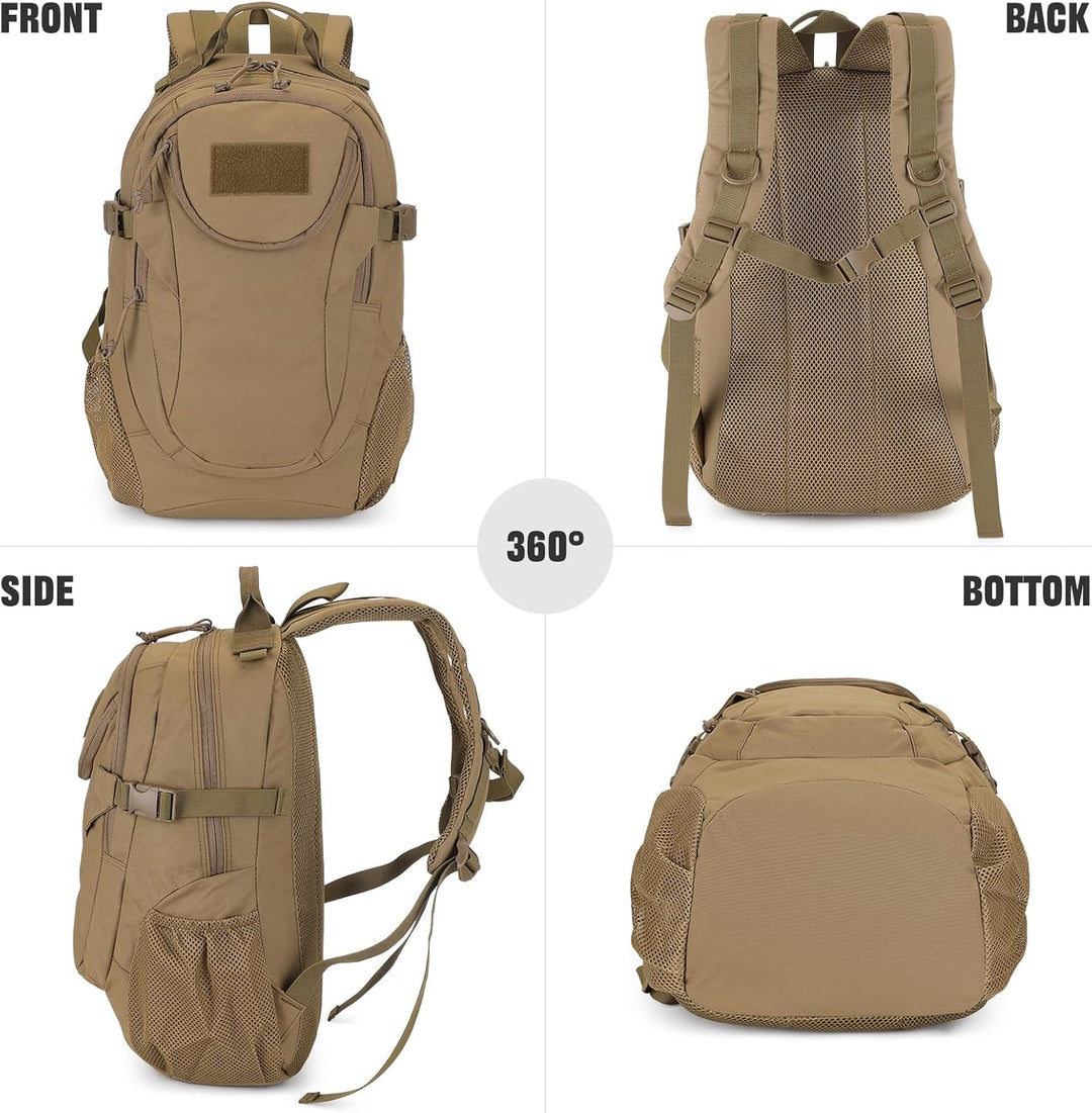 VINBAGGE Rucksack Taktischer Motorrad Wanderrucksack Outdoor Wasserdicht Trekkingrucksack 25L Campus