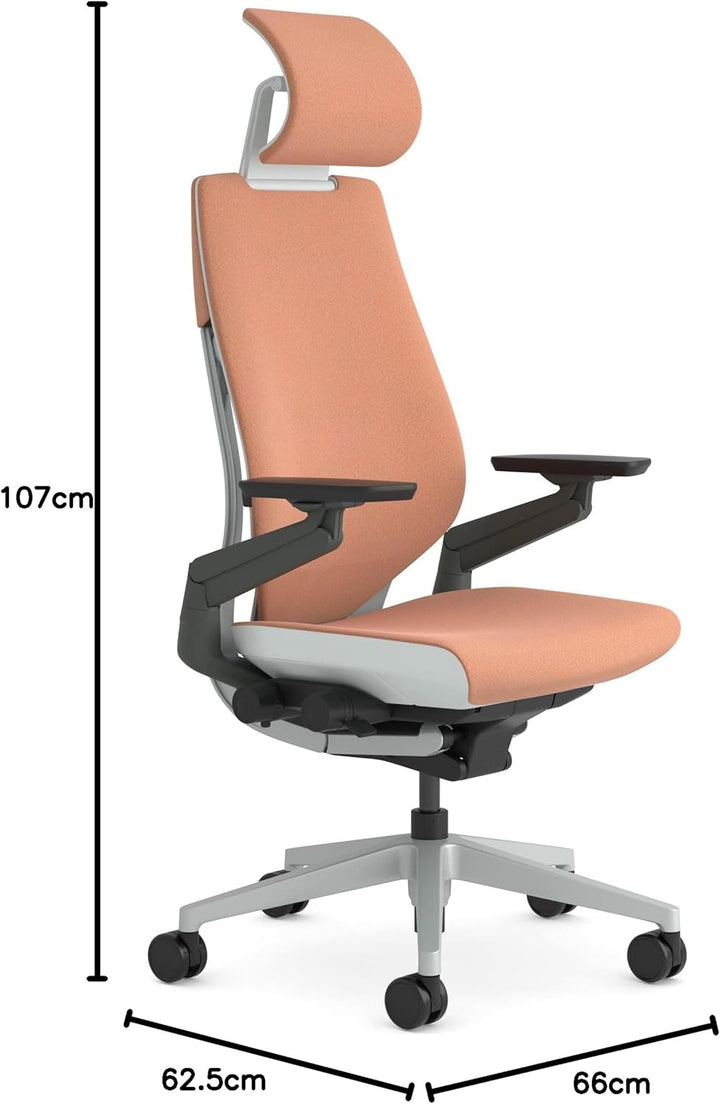 Steelcase Gesture Ergonomischer Bürostuhl mit 360° Armlehnen, 3D-Live Back Lumbalstütze, anpassbarer