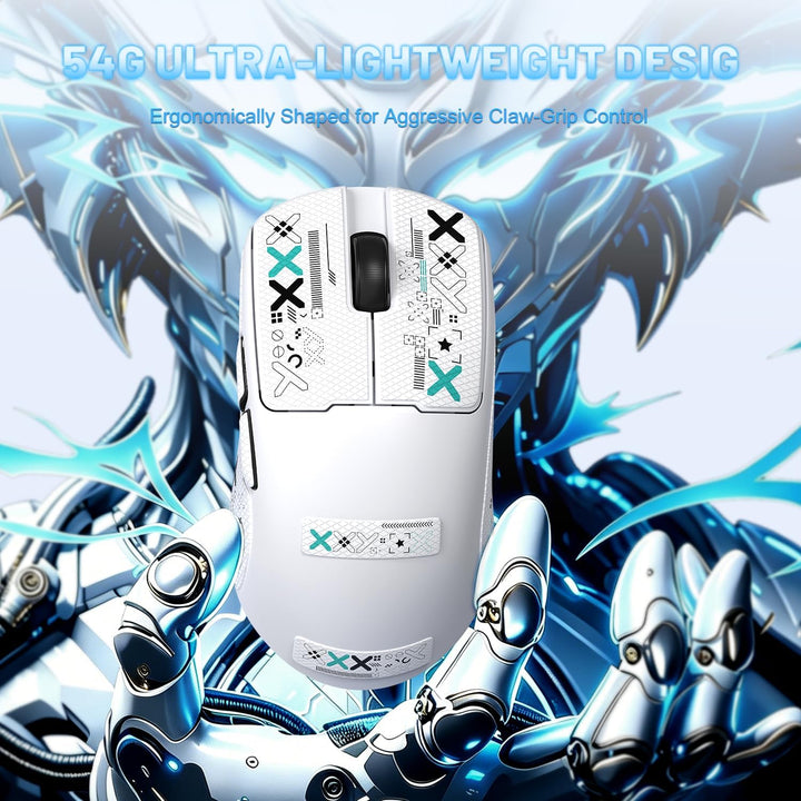 A.JAZZ AJ159 V2 ultraleichte drahtlose Spielmaus mit austauschbaren Akkus, Zwei 300mAh Einheiten mit