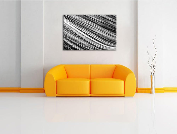 Monocrome, Bunte Streifen, Format: 100x70 auf Leinwand, XXL riesige Bilder fertig gerahmt mit Keilra