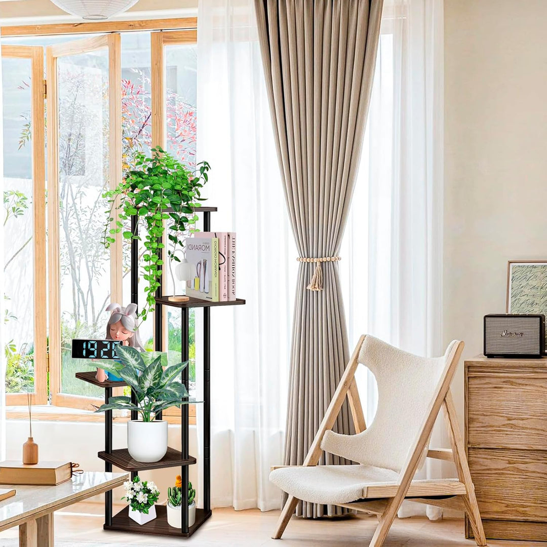 VASZOLA 5-Tier Hölzern Blumenregal Pflanzenregal, Mehrstöckig Blumenständer Pflanzenständer Blumenba