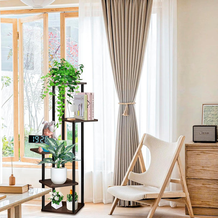 VASZOLA 5-Tier Hölzern Blumenregal Pflanzenregal, Mehrstöckig Blumenständer Pflanzenständer Blumenba