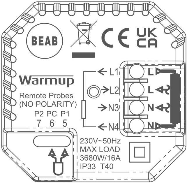 Warmup Element Smart WiFi Thermostat Raumregler für Fussbodenheizung, Elektro Heizung, Farbe: Weiss,