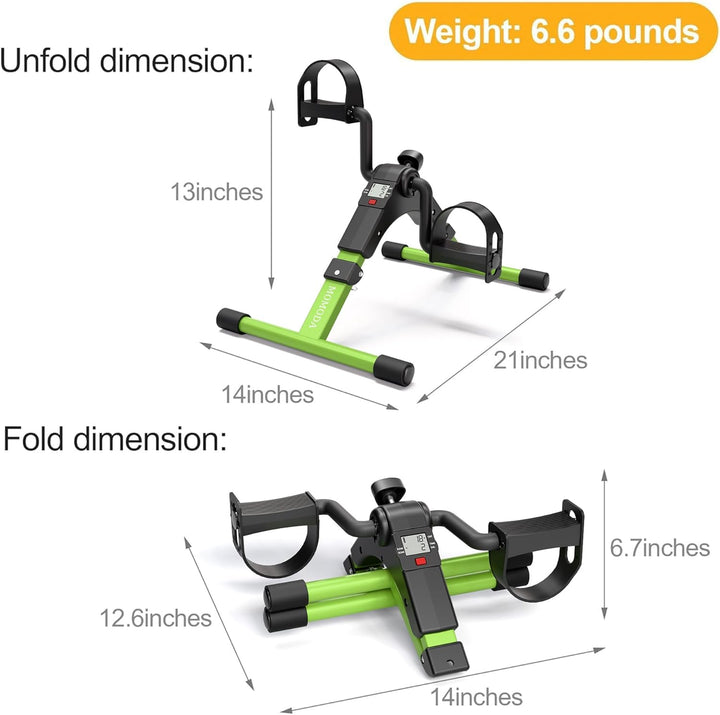 Mini Fahrrad Pedal Trainer für Arm- und Beintrainer Heimtrainer mit LCD-Monitor Grün, Grün