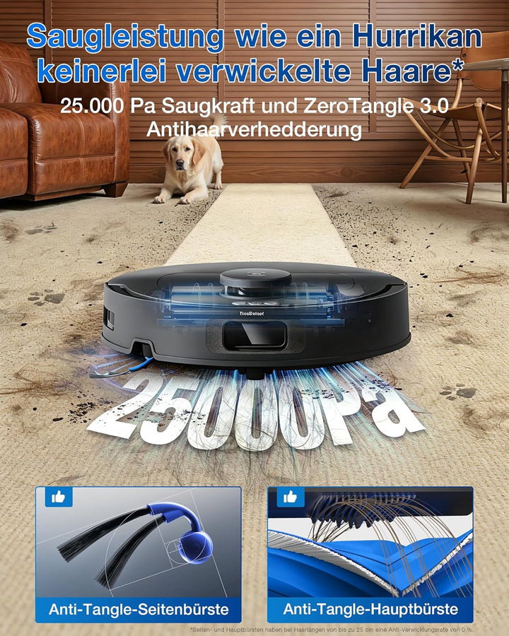 ECOVACS DEEBOT T30e Omni Saugroboter mit Wischfunktion, 25.000 Pa, OZMO Turbo 2.0 Wischen, ZeroTangl