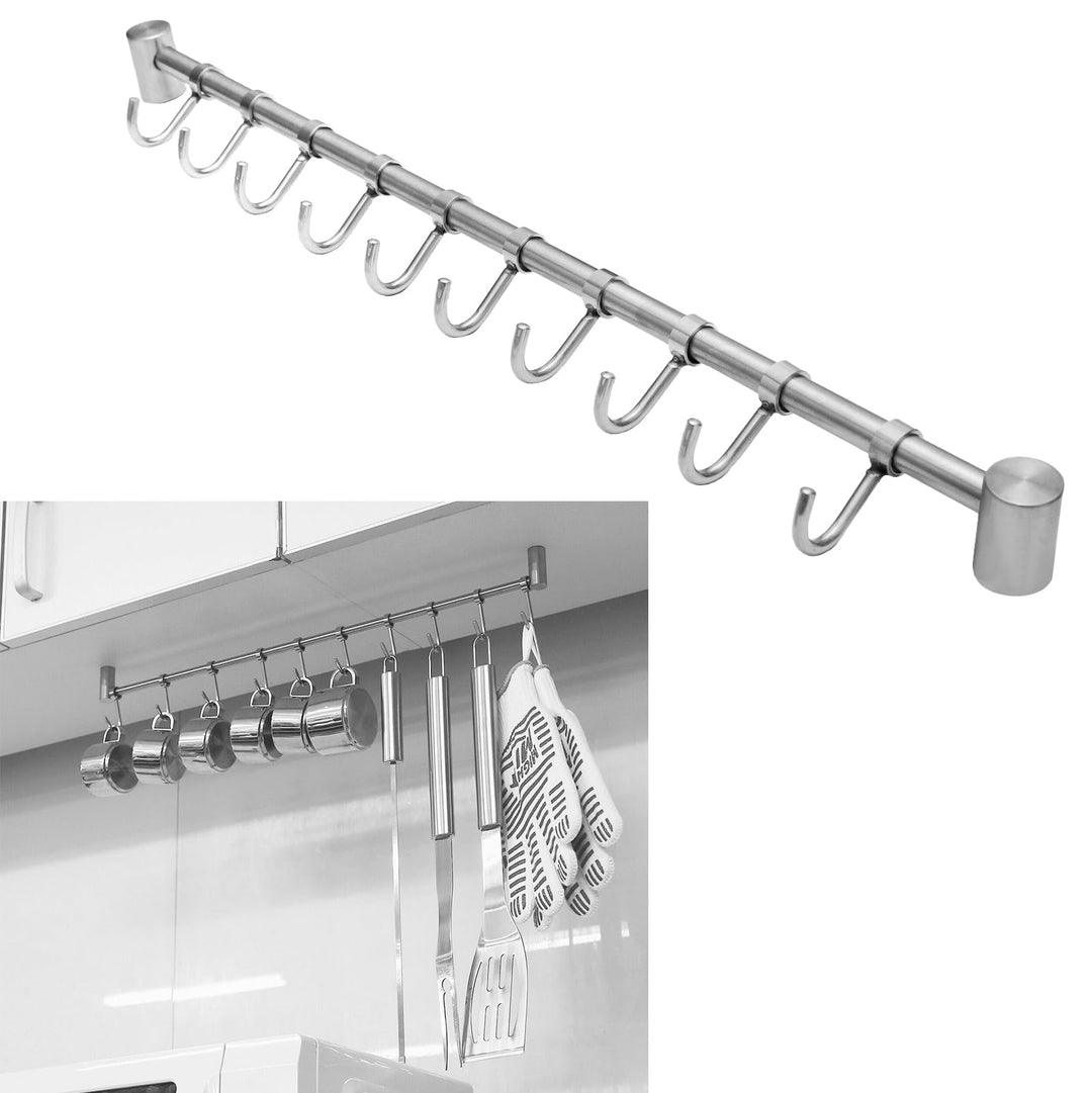 Schürberg Hakenleiste 5 Haken - 36cm Länge Küchenschiene Kleiderhaken Hängeleiste Tassenhalter Küche
