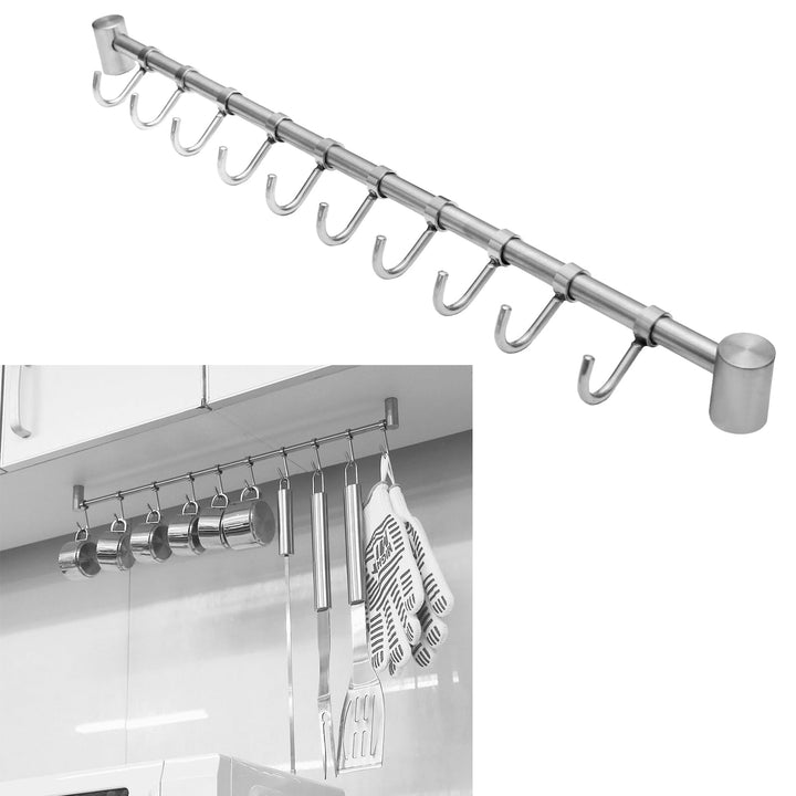 Schürberg Hakenleiste 5 Haken - 36cm Länge Küchenschiene Kleiderhaken Hängeleiste Tassenhalter Küche