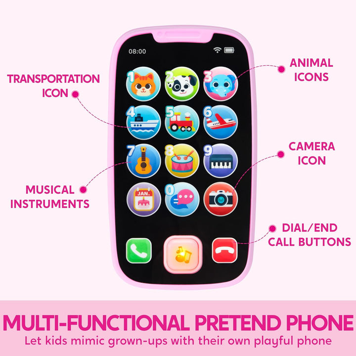 JOYIN Rosa Telefon Baby Spielzeug Handy Ab 1 Jahr, Musikalische Spielzeuge Für Babies, 2 pc Fernbedi