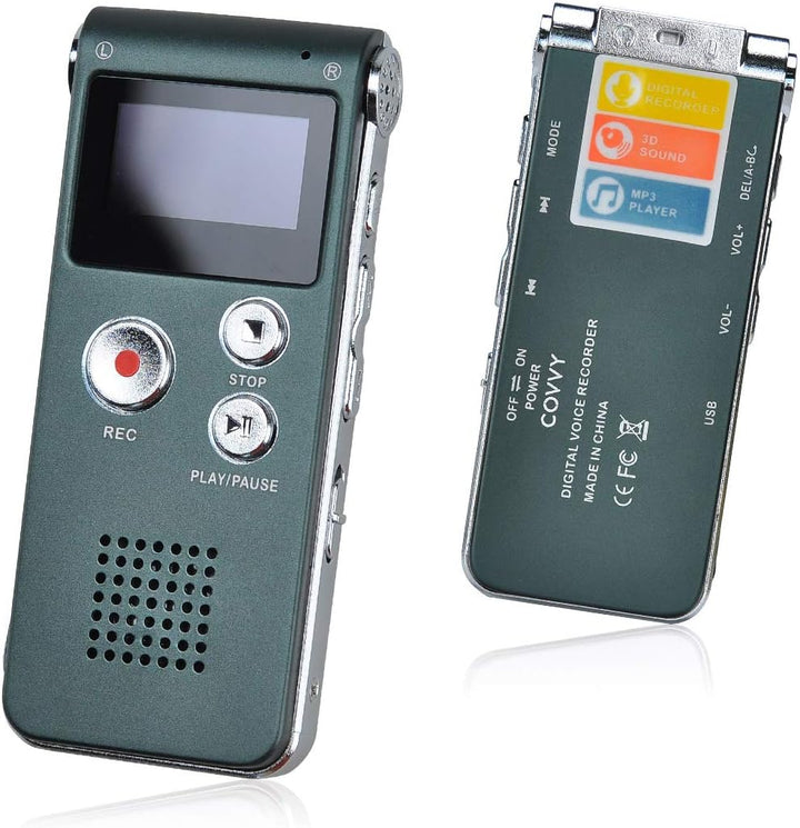 Digitales Diktiergerät,COVVY 8GB Audio Aufnahmegerät,Digitaler Voice Recorder mit Spracherkennung fü