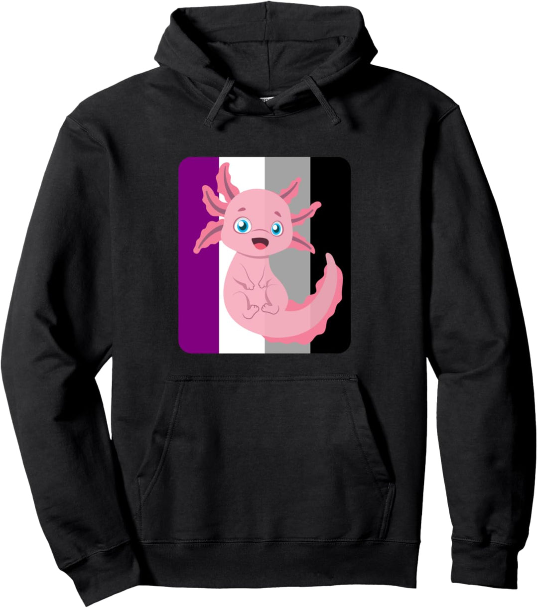 Axolotl Asexual Flag Funny Pullover Hoodie