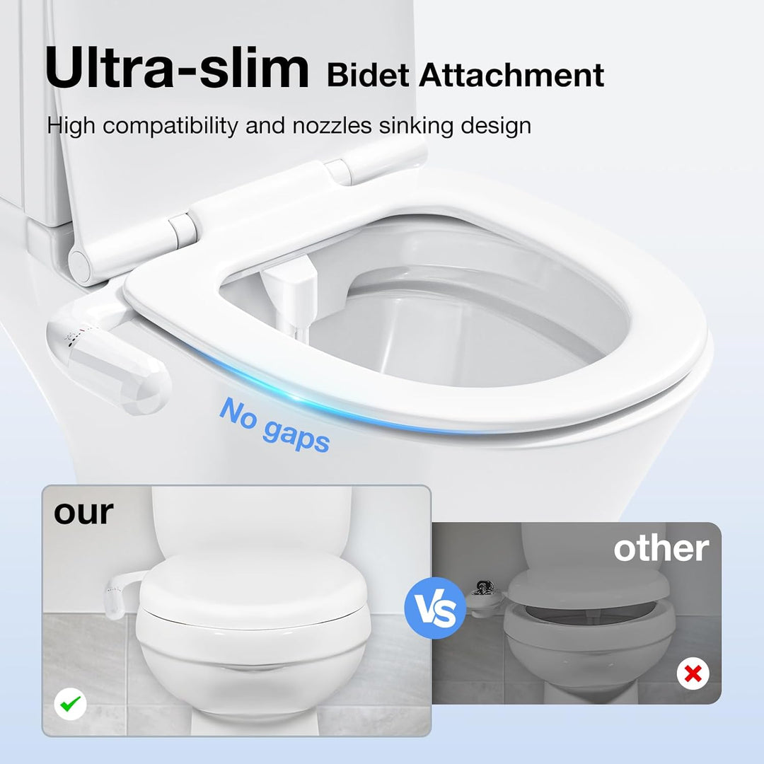 Bidet Aufsatz, Bidet Einsatz für Toilette Ultradünnes Minimalistisches Non-Electric Dual Nozzle Bide