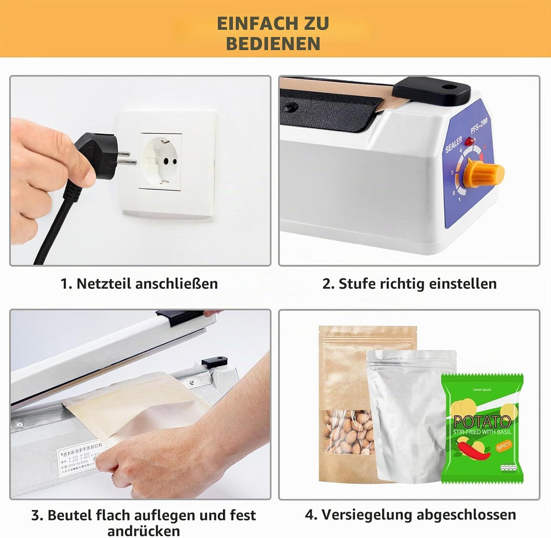 Heisssiegelgerät Folienschweissgerät 300mm, Folienschweissgerät, Impulse Heat Bag Sealer, Bag Sealer