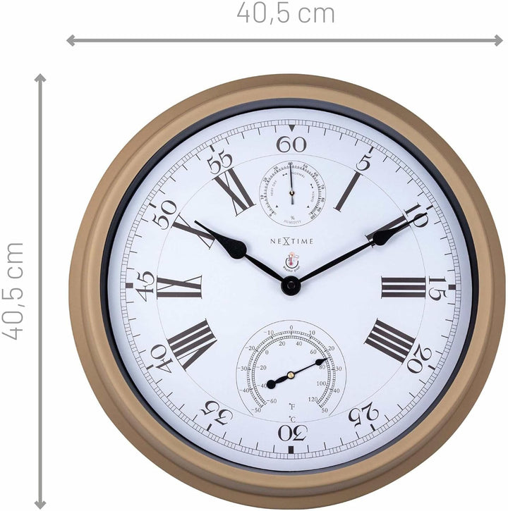 NeXtime 4305BR Wanduhr, Metall, Braun, 40.5cm