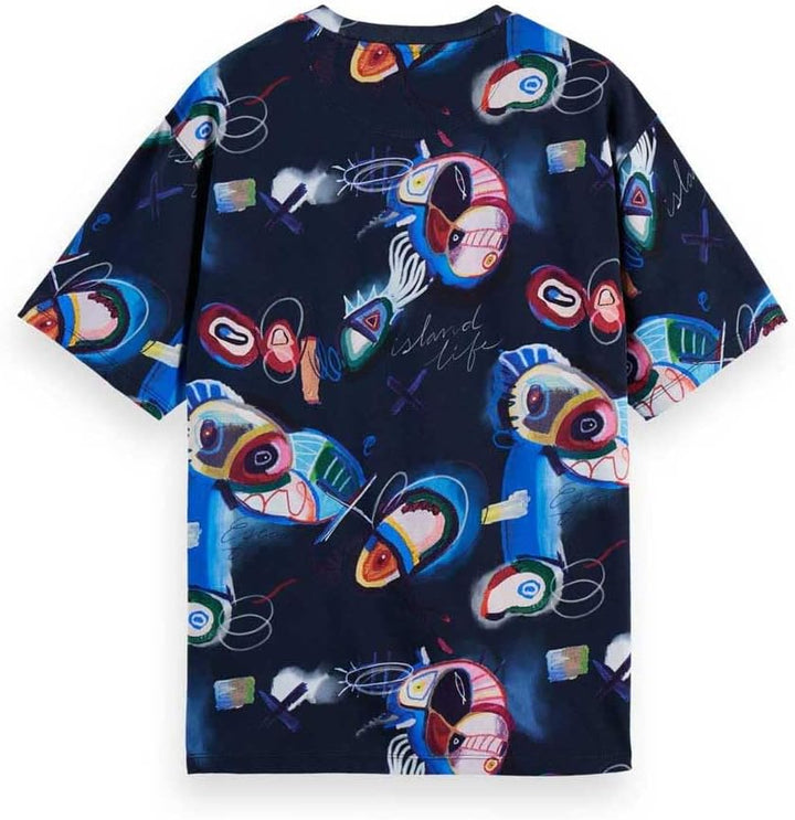 Scotch & Soda Herren All Over Print T-Shirt S Abstract Island Night Aop, S Abstract Island Night Aop