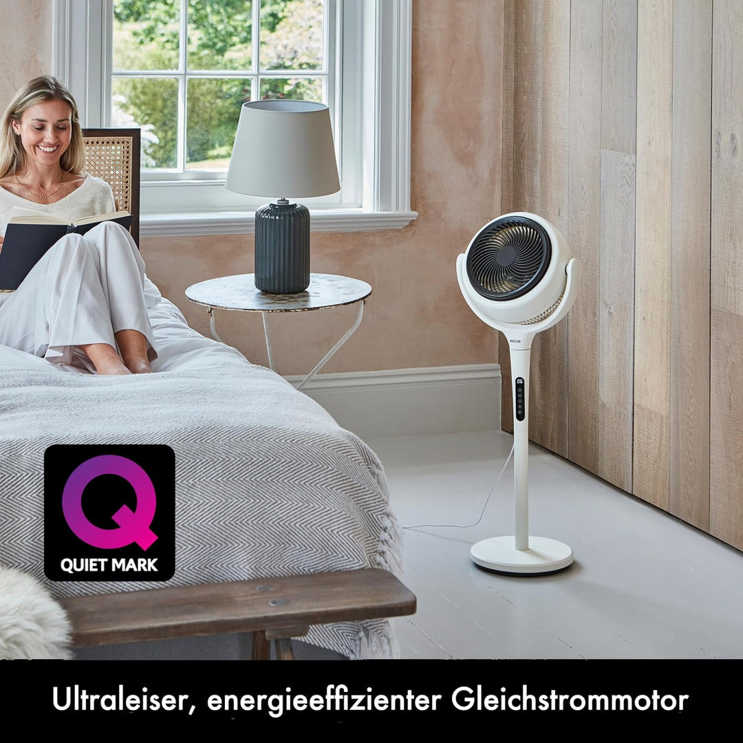Lume AirCraft Home Ventilator mit Fernbedienung, LED-Licht und Timer, 3D-Oszillierender Luftumwälzer