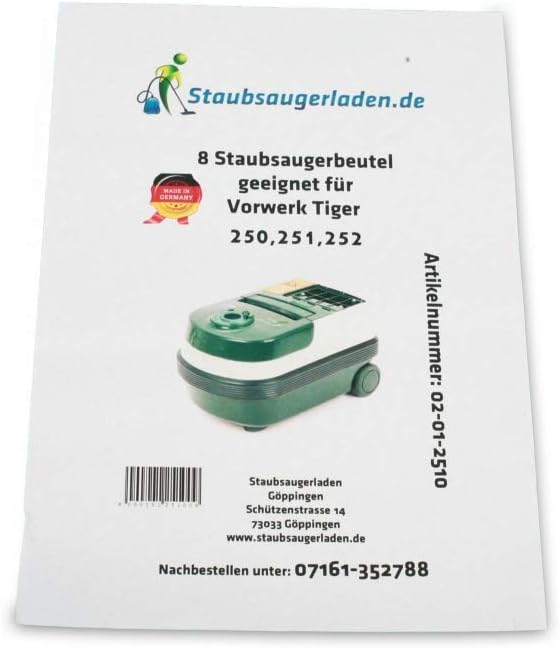 Staubsaugerladen.de Filterset kompatibel mit Vorwerk Tiger VT251 VT252 Sparset, Sparset