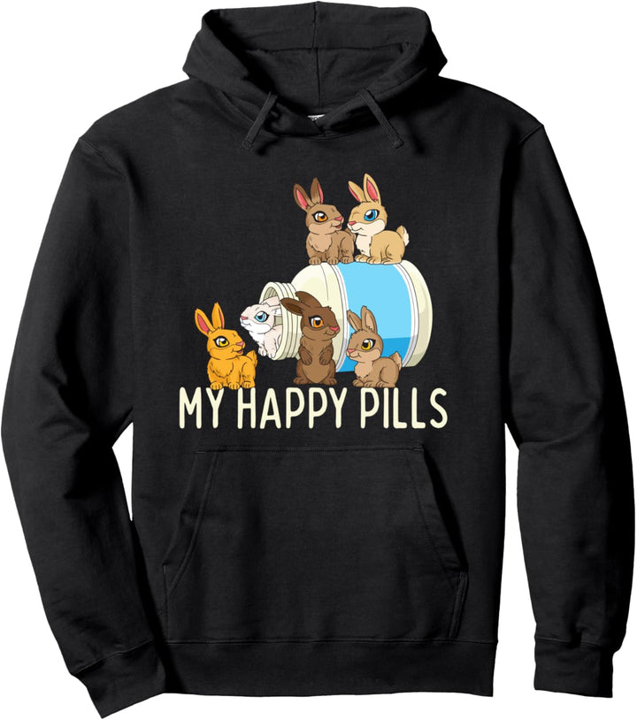 Süsses Kaninchen Machen Glücklich Lustiges Häschen Pullover Hoodie