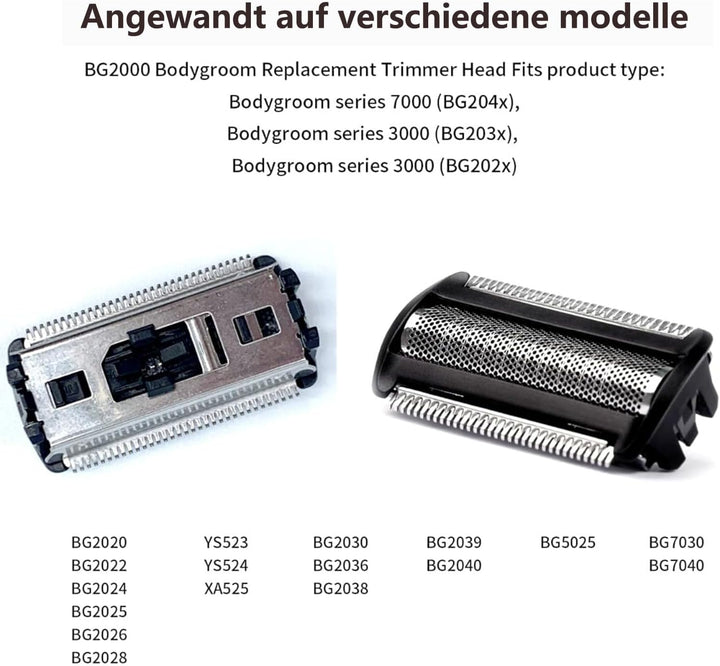 BG2000 Ersatzkopf kompatibel Mit Philips Norelco Bodygroom 7000 5000 3000 ，kompatibel mit BG5020, BG