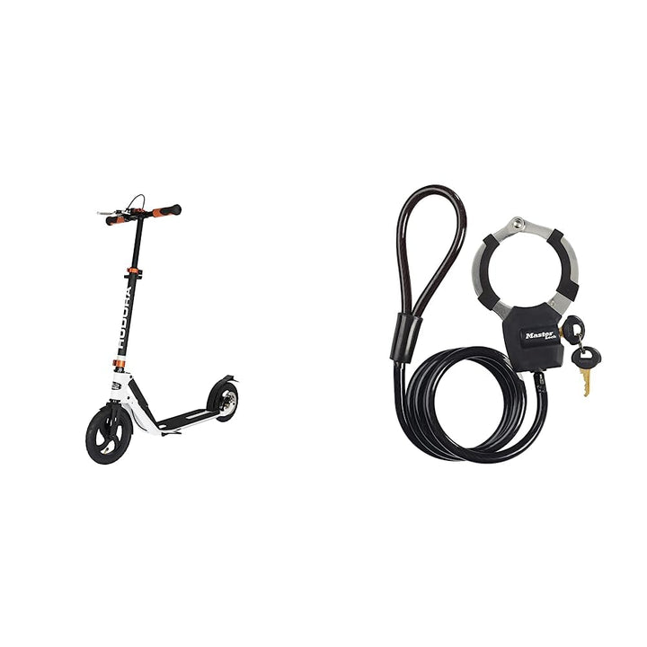 HUDORA BigWheel Air Dual Brake 230 - Scooter mit Handbremse und Luftreifen - Tretroller luftbereift