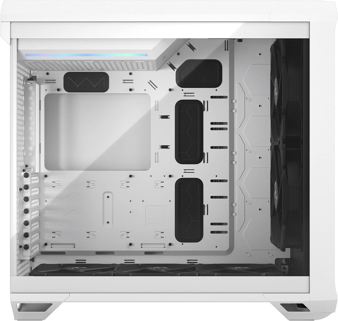 Fractal Design Torrent White - Clear Tint Tempered Glass Side Panel - Open Grille for Maximum air In