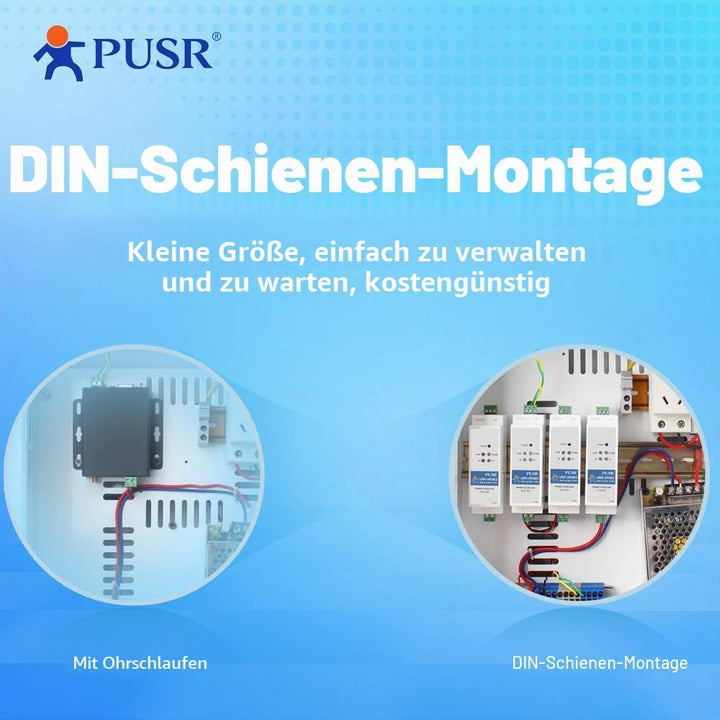 PUSR DIN-Schiene RS485 zu Ethernet Konverter Modbus RTU zu TCP Modbus Gateway überträgt Daten transp
