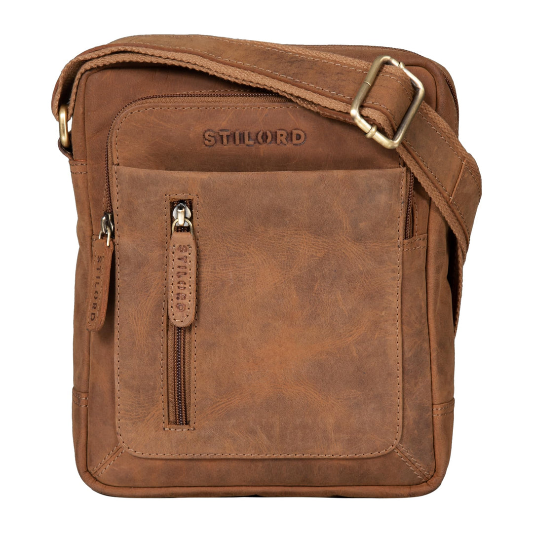 STILORD 'Jamie' Herren Ledertasche - Perfekt für Reisen & Alltag - Kleine Vintage Messenger Bag für