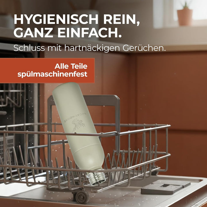 Luckymoose Infinity Edelstahlflaschen Wassersprudler 0,75L – Kompatibel mit der LM Infinity Serie, A