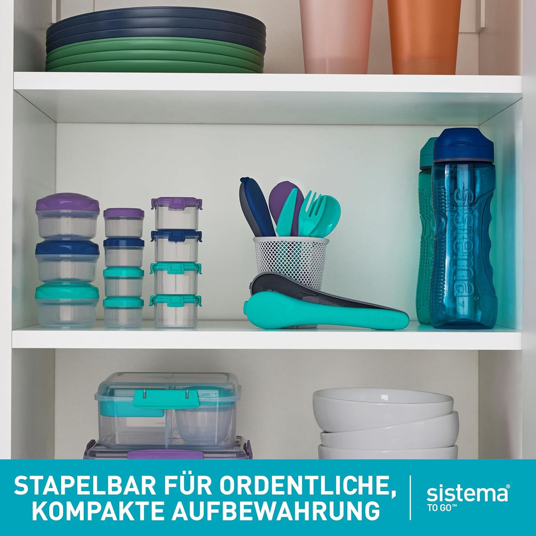 Sistema TO GO Dressingbehälter | Frischhaltedosen/Sossenbehälter mit Deckel | 35 ml | BPA-frei | bla