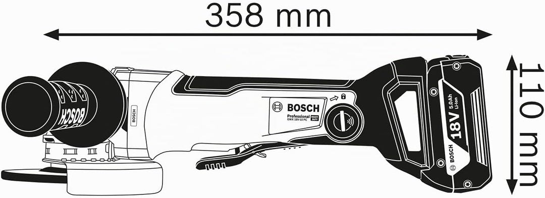 Bosch Professional 18V System Akku Winkelschleifer GWX 18V-10 PC (mit X-LOCK, Leerlaufdrehzahl: 4.50
