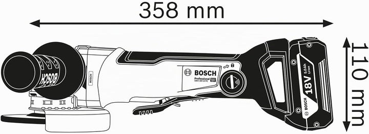 Bosch Professional 18V System Akku Winkelschleifer GWX 18V-10 PC (mit X-LOCK, Leerlaufdrehzahl: 4.50