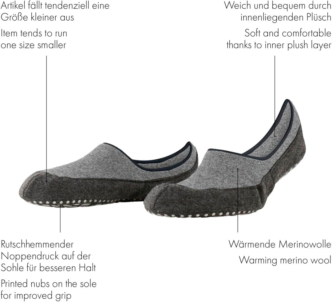 FALKE Herren Cosyshoe Invisible Stoppersocken rutschhemmende Noppen auf der Filzsohle Füsslinge komf