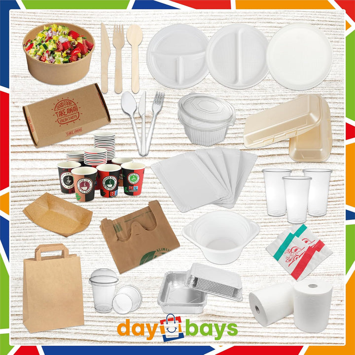 Partygeschirr Picknick Set 801 Teilig mit 200ml Pappbecher, Plastikbecher Transparent, Ungeteilt Tel