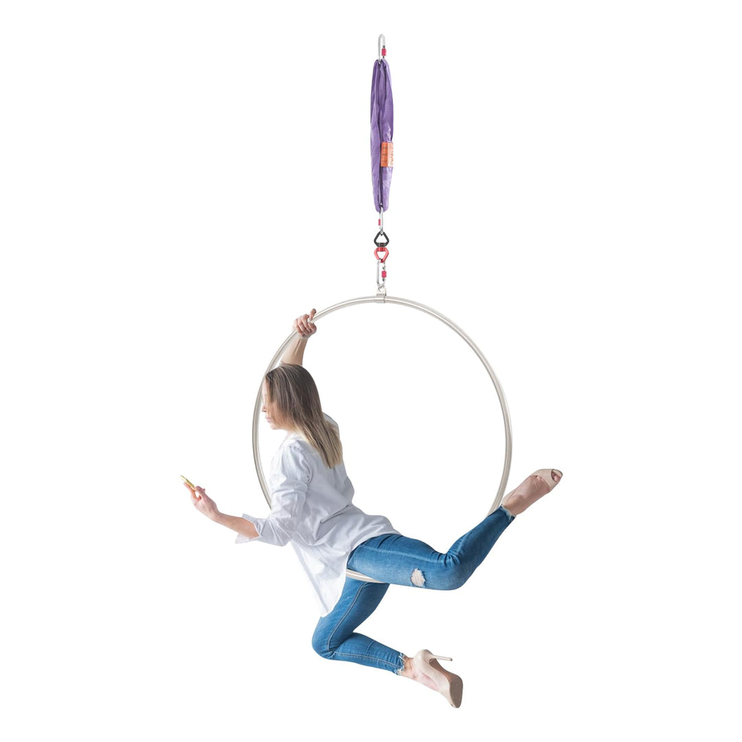 Aerial Hoop Set Einfachpunkt Luftring 95 cm Durchmesser | Einpunkt Hooping Luftakrobatik Ausrüstung,