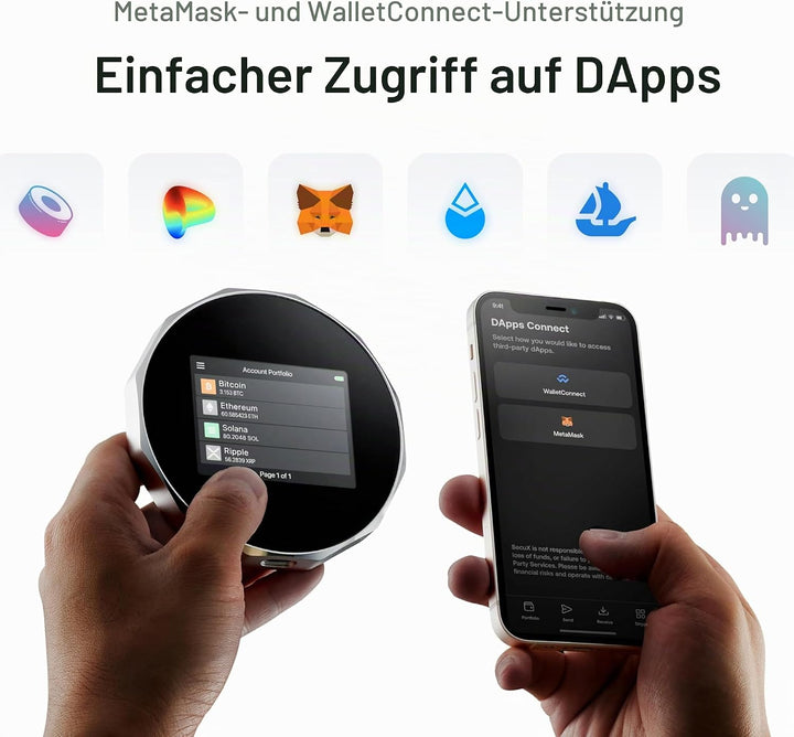 SecuX V20 - Sicherste Crypto Hardware Brieftasche mit Bluetooth - Plattformübergreifend - Verwalten