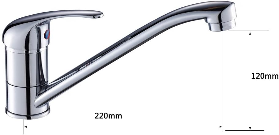 Bene K30-105 Küchenarmatur Einhebelmischer Mischbatterie für Küche, Chrom (105), 105