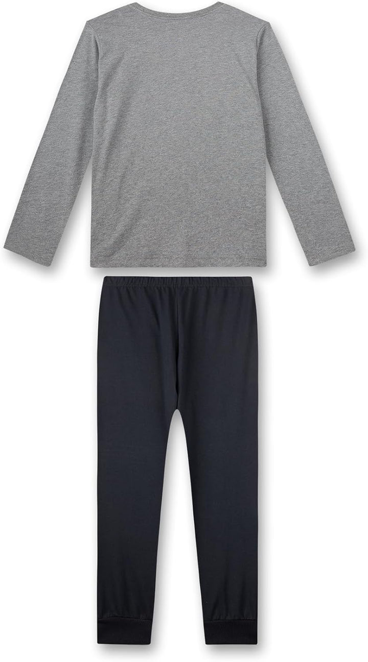 Sanetta Jungen-Schlafanzug lang Grau | Bequemer Schlafanzug für Jungen lang. | Pyjamaset Grösse 140