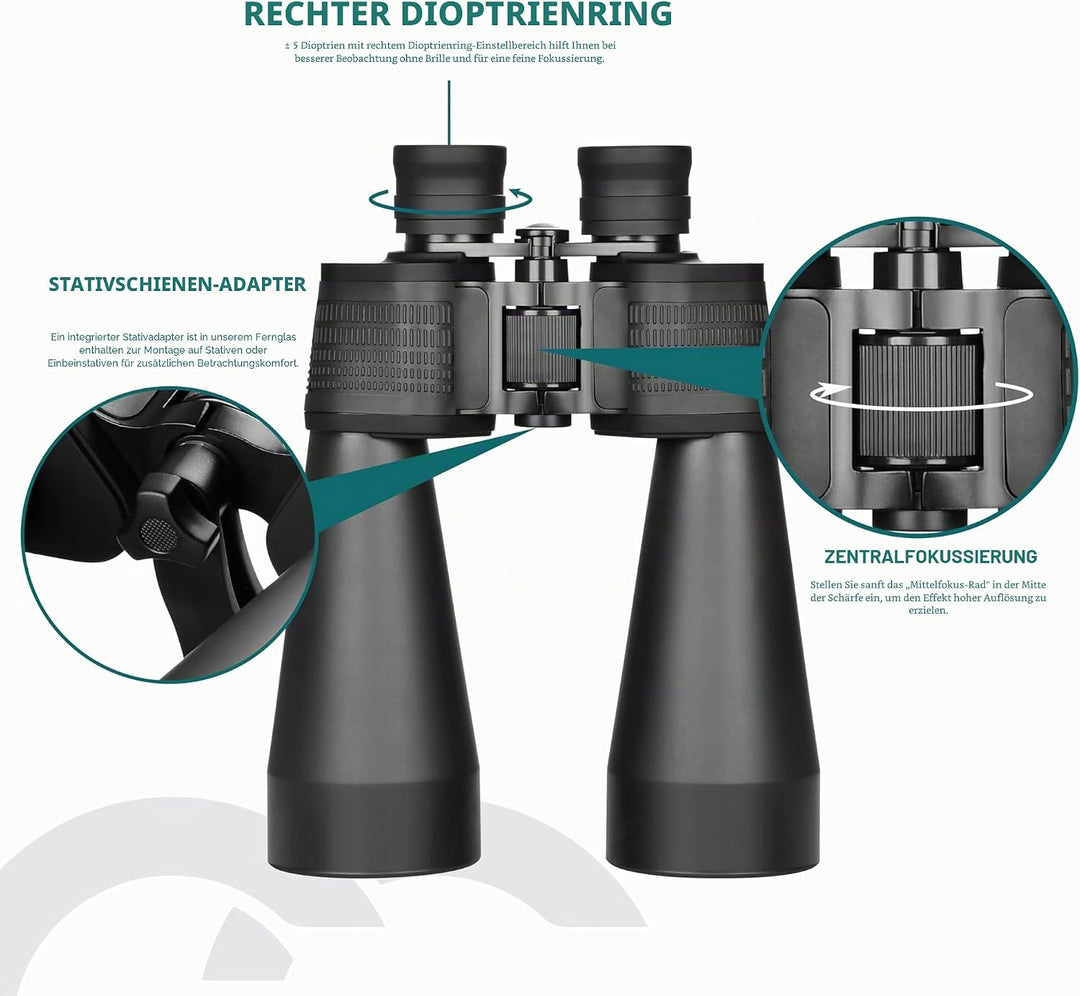 ESSLNB Astronomie Fernglas Gross 15X70 Grossfernglas für Erwachsene mit Handy Adapter Stativadapter